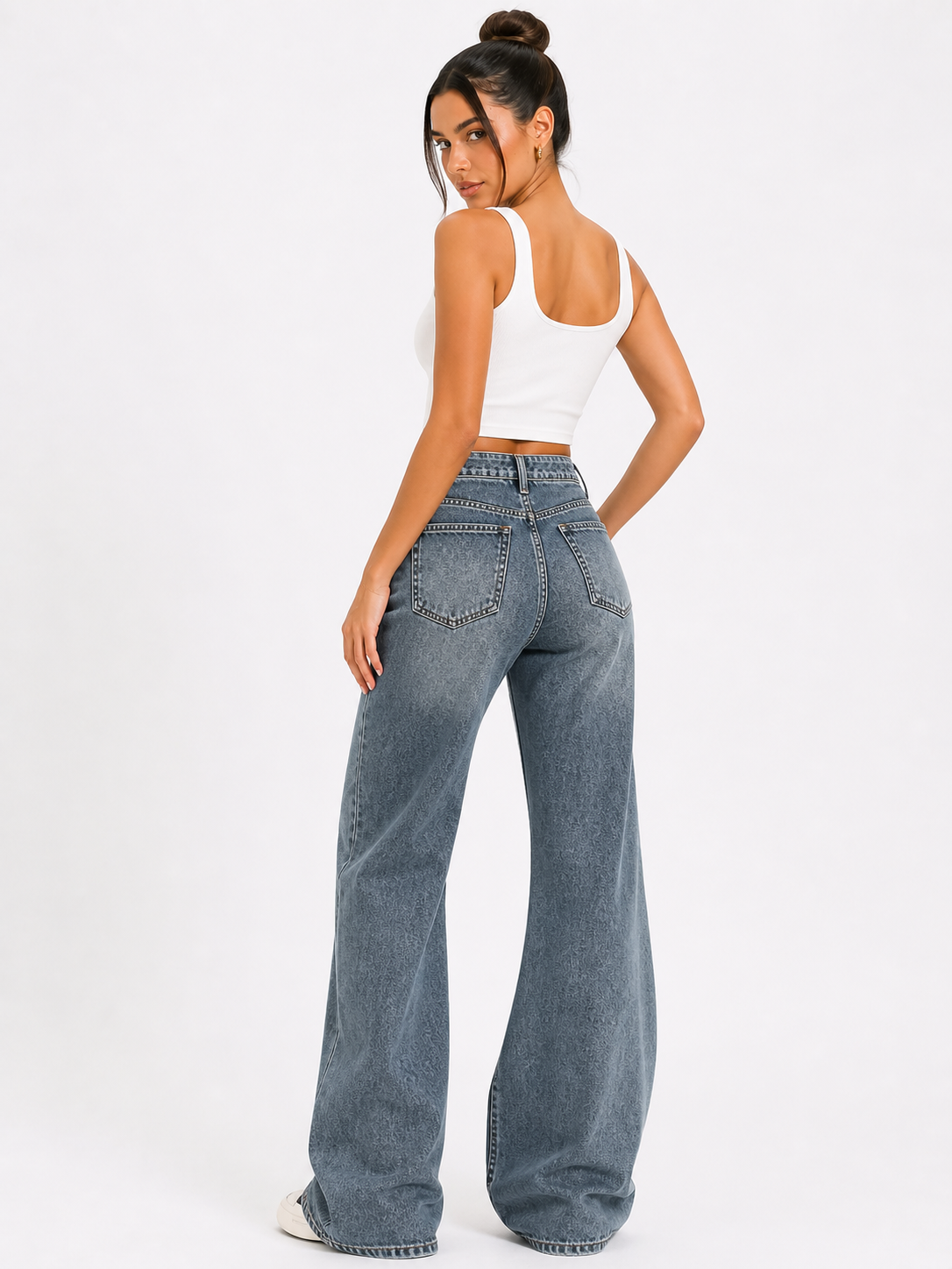 Jeans acampanados de tiro alto Y2K
