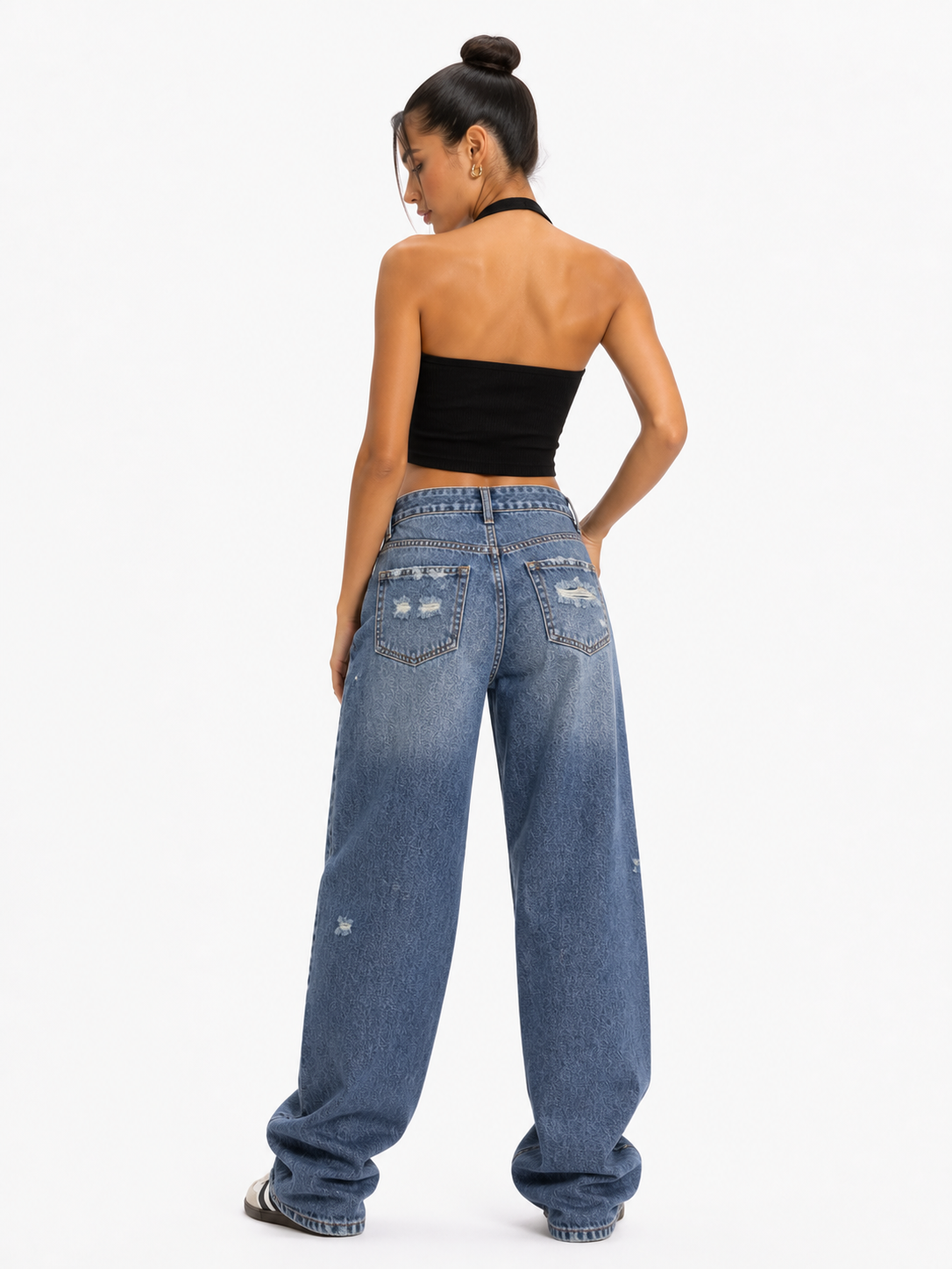 Jeans de tiro alto ripped