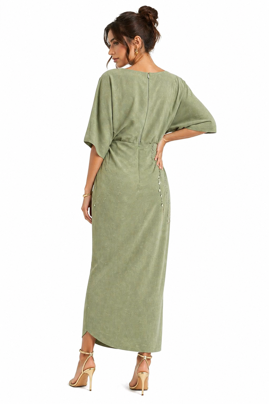 Vestido estampado de cadena verde