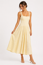 Vestido plisado Amarillo