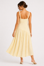 Vestido plisado Amarillo
