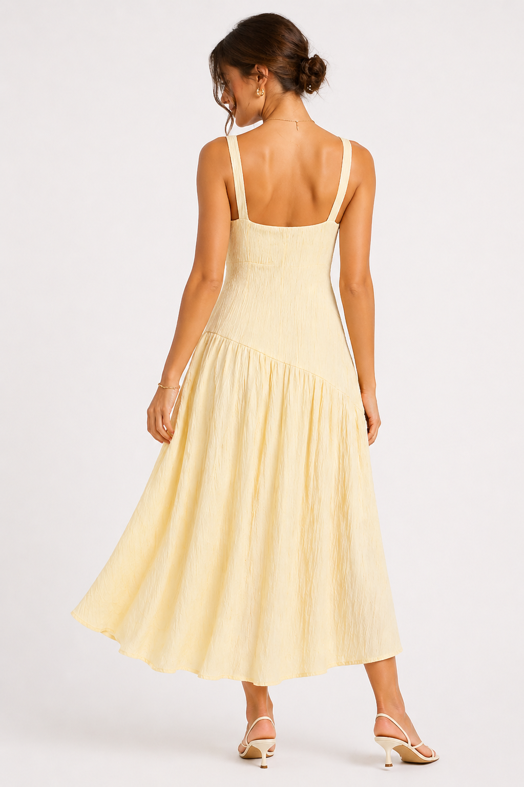 Vestido plisado Amarillo