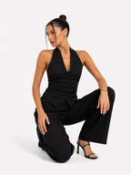 Top Cuello en V Halter Elegante