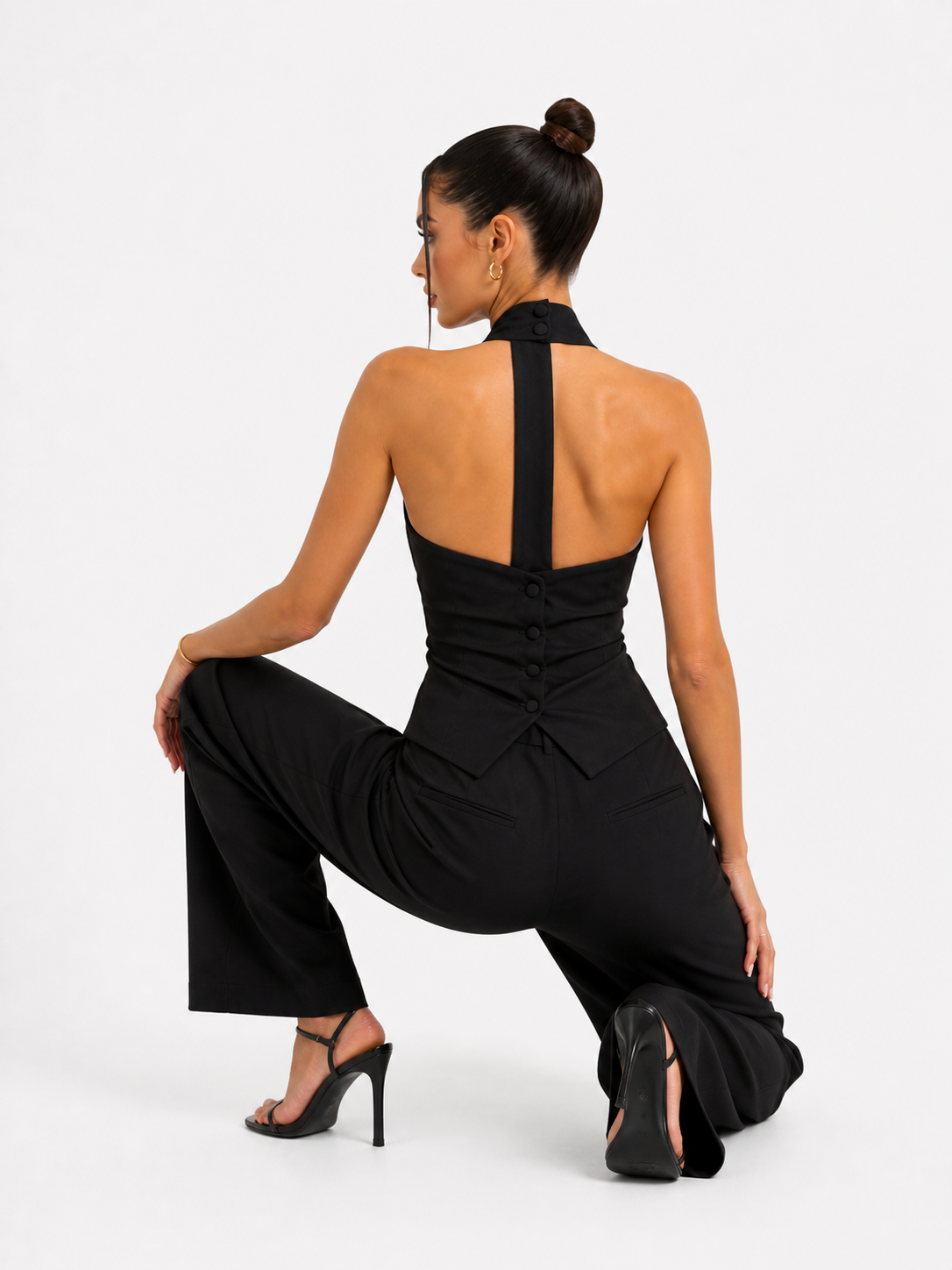 Top Cuello en V Halter Elegante