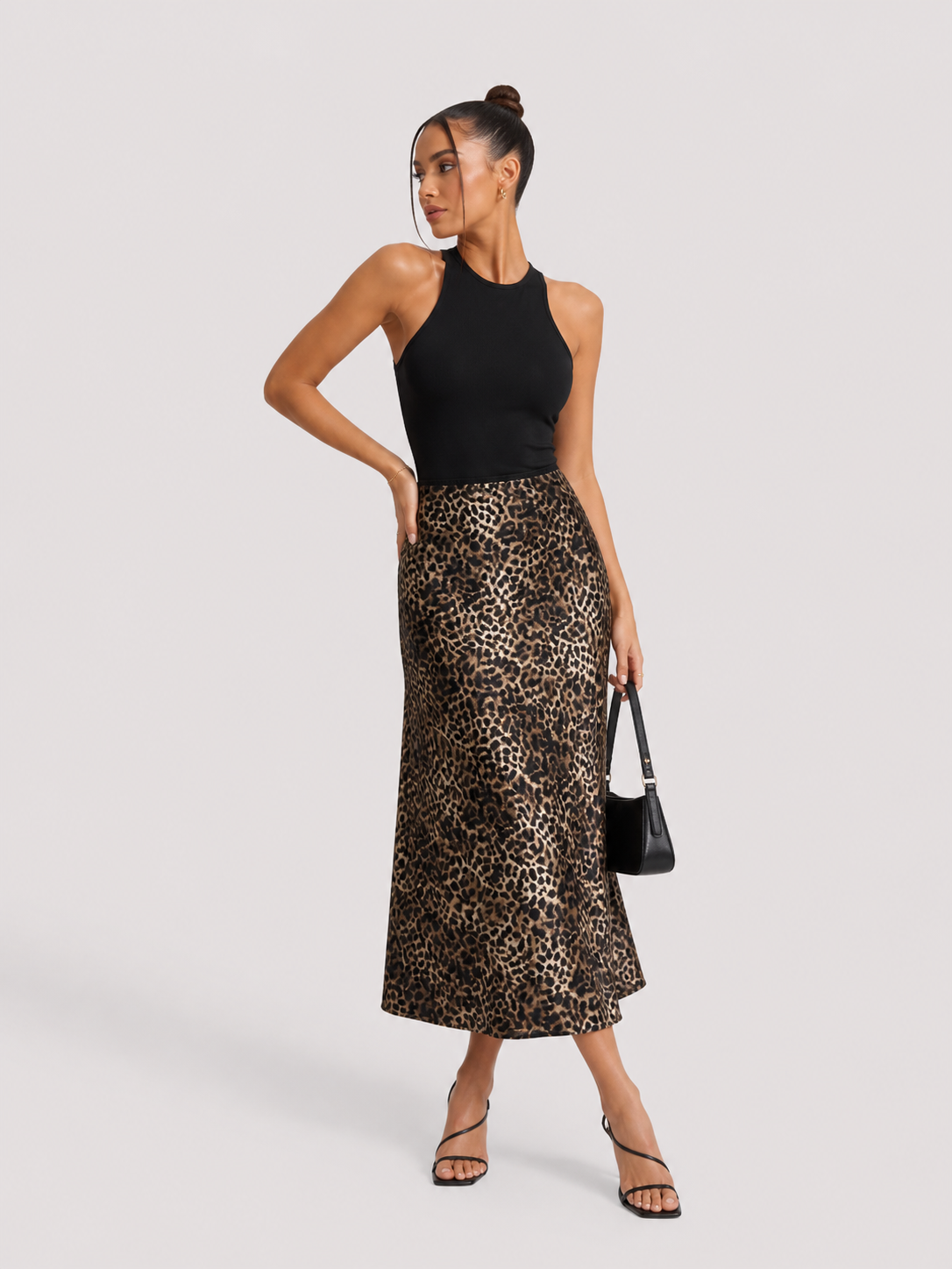 Falda con lazo de leopardo