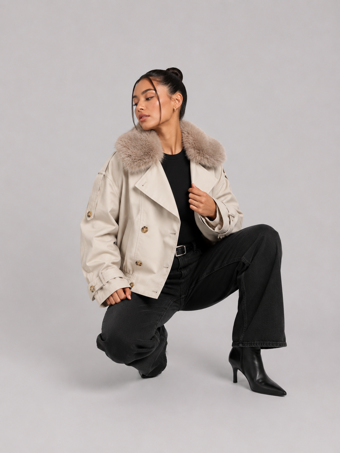 Gabardina impermeable corta