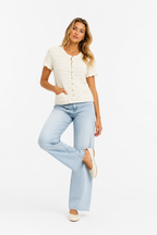 Short knit cardigan