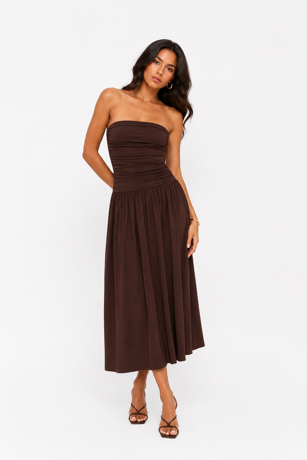 Vestido sin mangas plisado