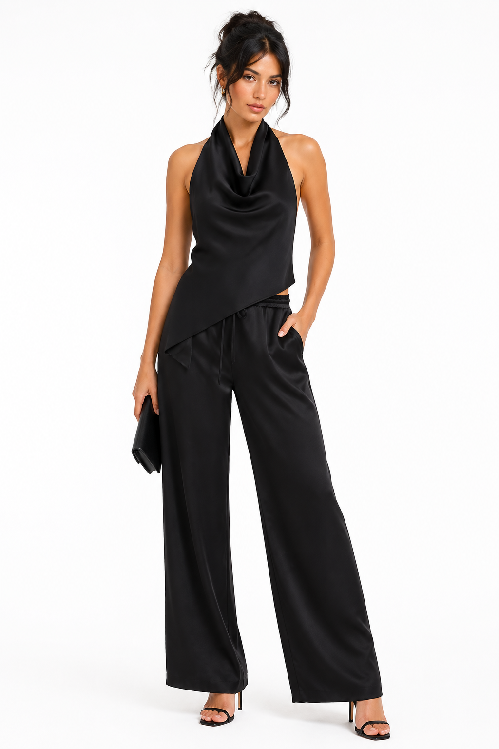 Conjunto de top halter asimétrico