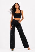 Jeans con detalles de pedrería