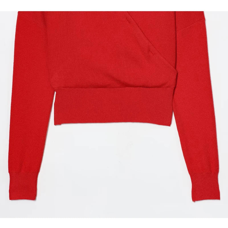 Cardigan rojo de punto
