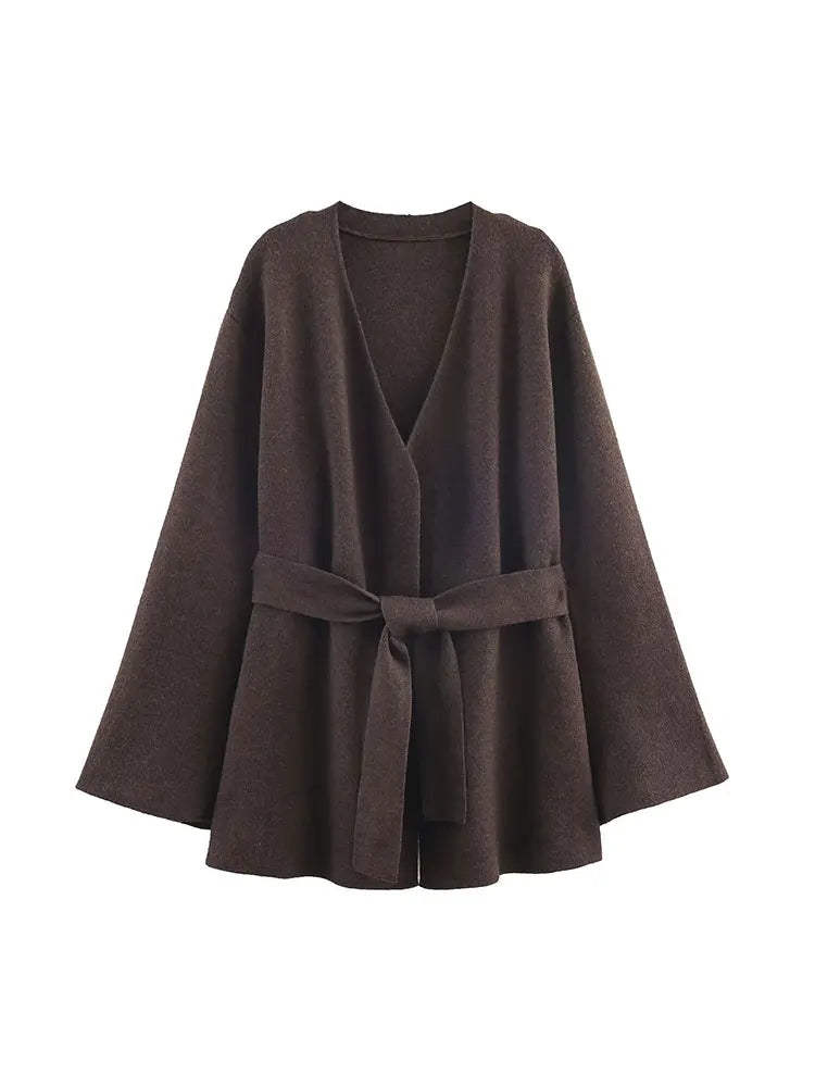 Brown cardigan sweater