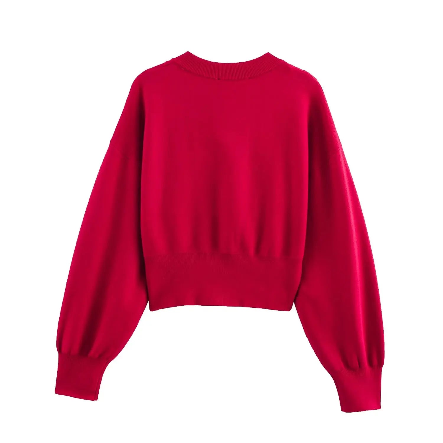 Cardigan cropped de punto con botones