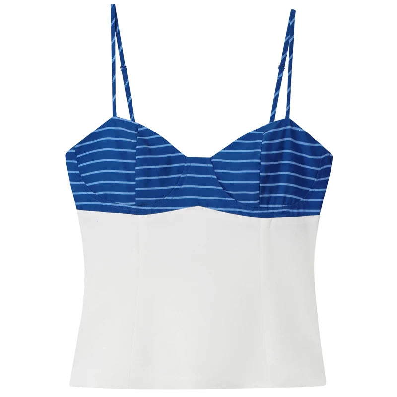 HXAO Striped Slip Top Women Summer 2025 Tanks & Camis Sexy Corset Sleeveless Tops For Woman Bustier Backless Top Chic Camisole