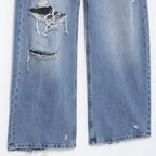 Jeans wide leg rotos
