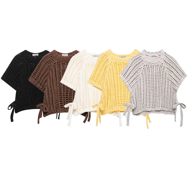 Suéter de mujer de punto corto