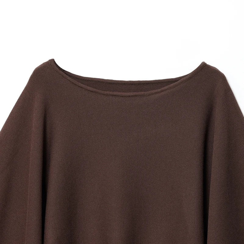 Capa de punto marrón poncho