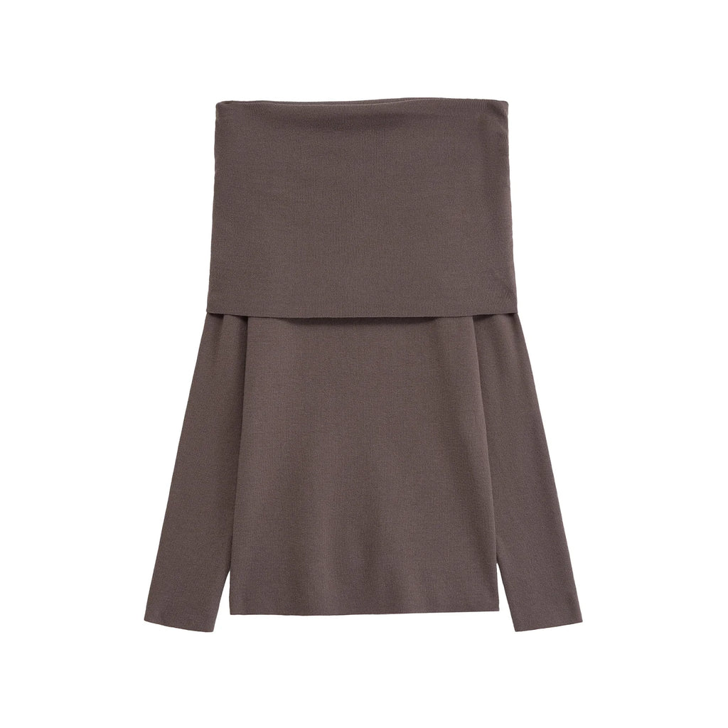 Suéter de punto fuera del hombro