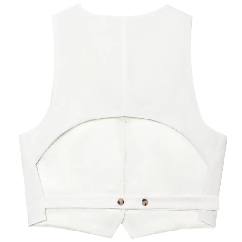 Chaleco blanco corto