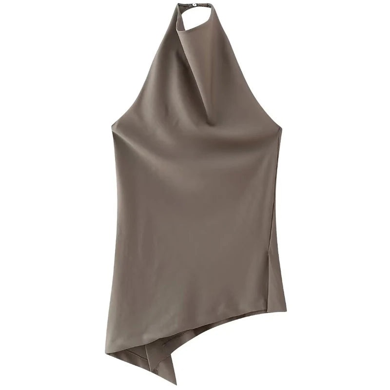 Conjunto de top halter asimétrico