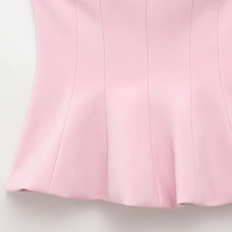 Top Women Summer Y2k Women's Corset Tube Short Top fashion Zipper Strapless Elegant Woman Top Street Style Sexy Cute Casual Tops