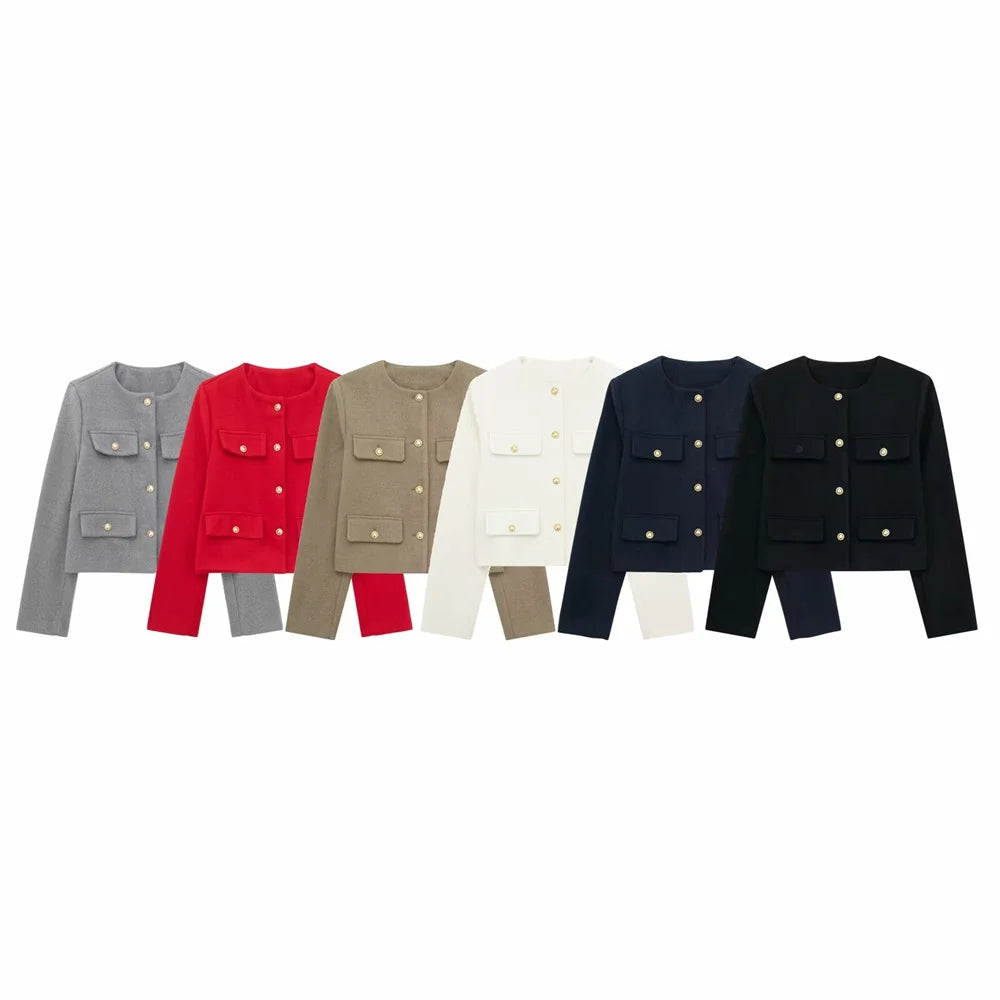 Chaqueta corta de traje con detalle reversible