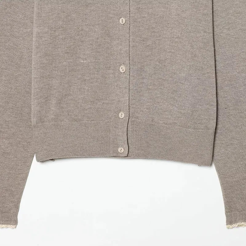 Cárdigan de punto casual de encaje