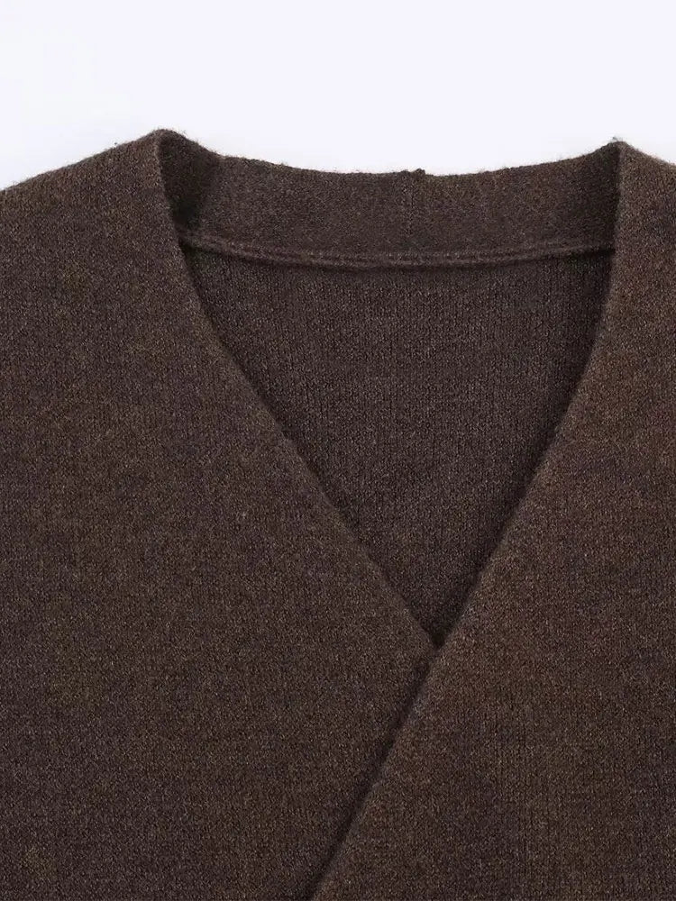 Brown cardigan sweater