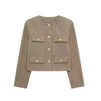 Chaqueta corta de traje con detalle reversible