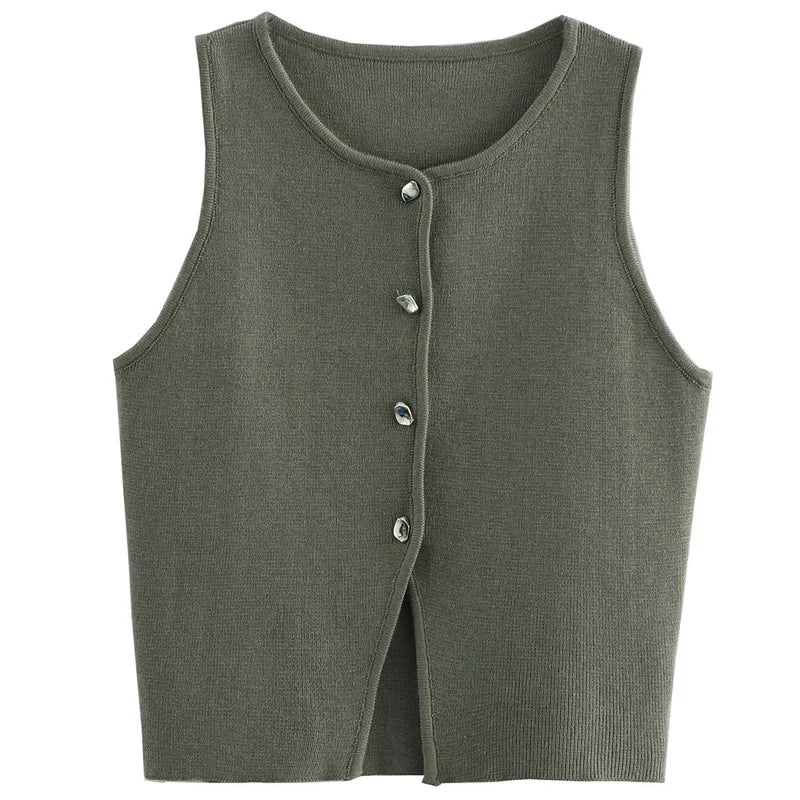 Chaleco de punto corto