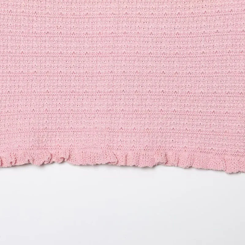 Top women Corset Summer Pleated Knitted Crop Tube Top Without Straps Pink Sexy Cute Top With Open Back  Female Sleeveless Top