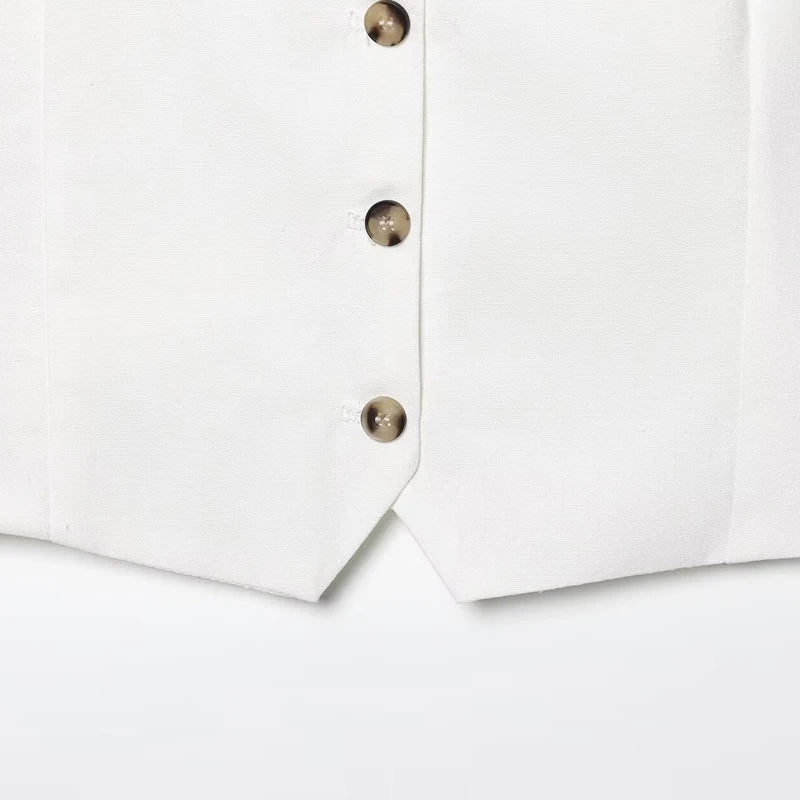 Chaleco blanco corto