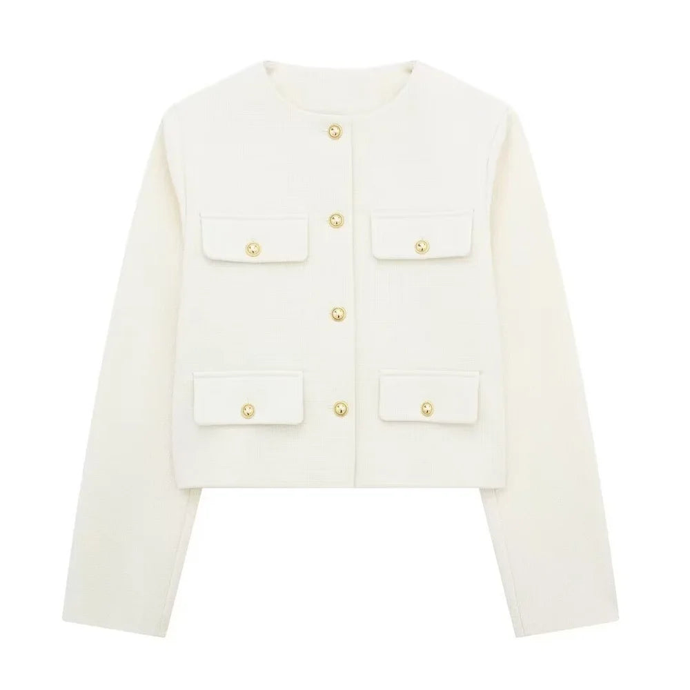 Chaqueta corta de traje con detalle reversible