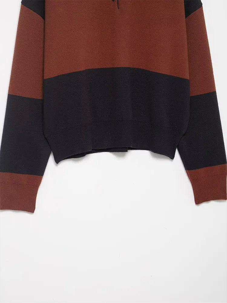 Jersey de punto de color en contraste