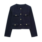 Chaqueta corta de traje con detalle reversible