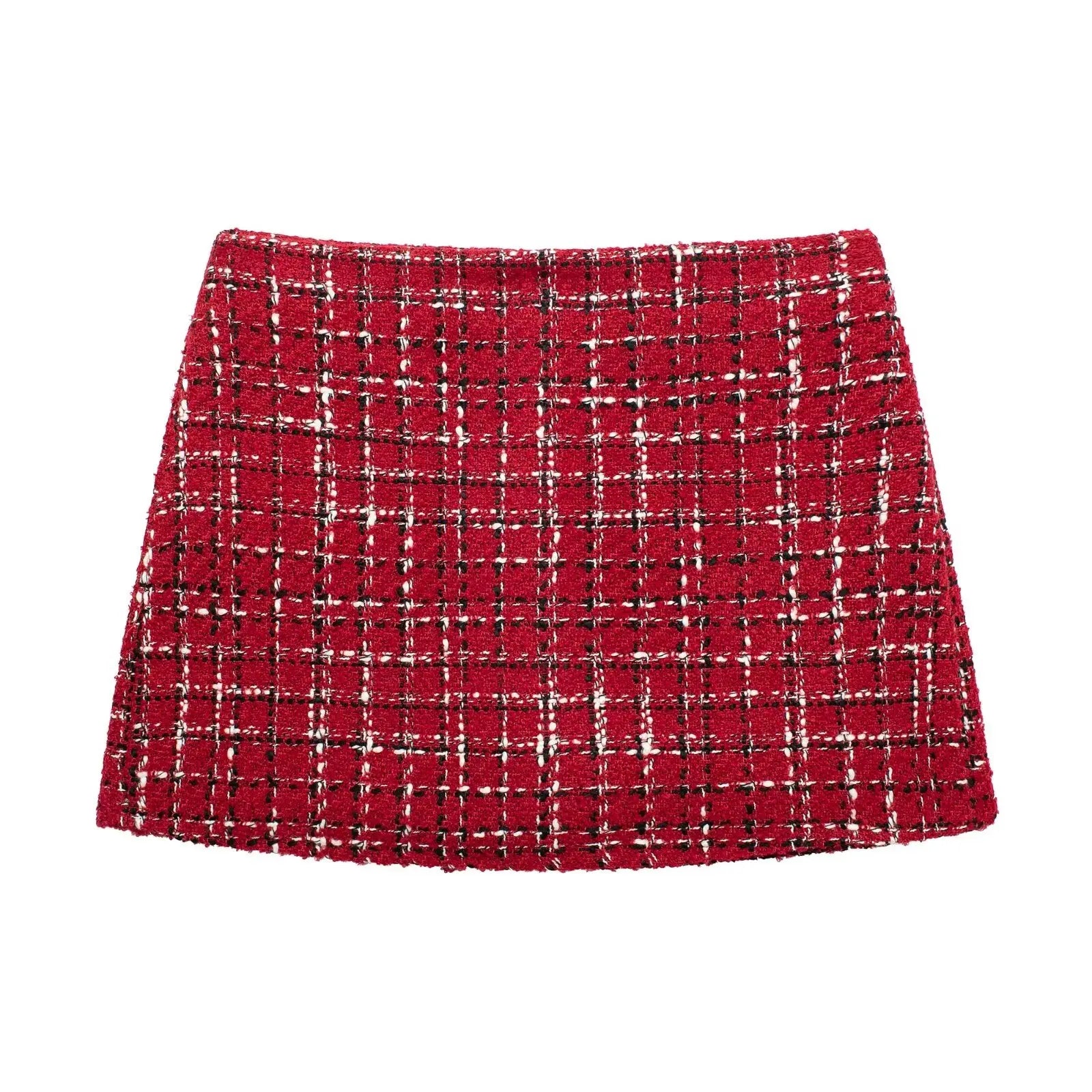 Conjunto rojo de chaqueta y falda