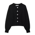 Cardigan de punto con cuello redondo
