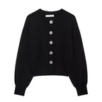 Cardigan de punto con cuello redondo