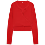 Red cropped sweater