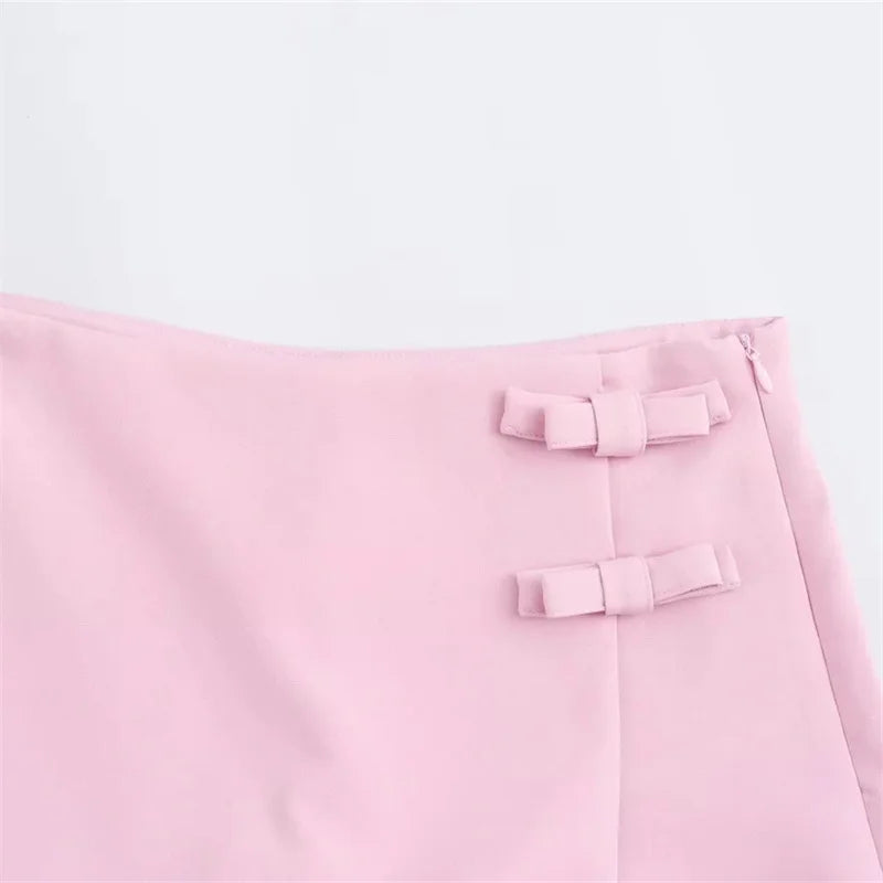 Falda short mini con lazo