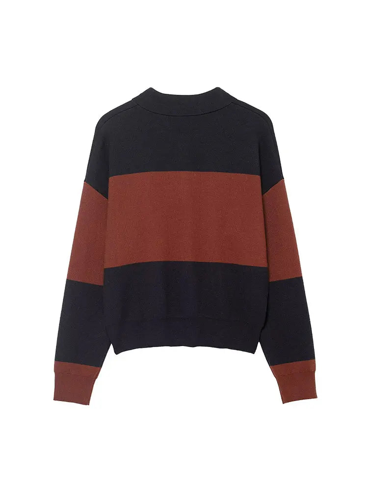 Jersey de punto de color en contraste