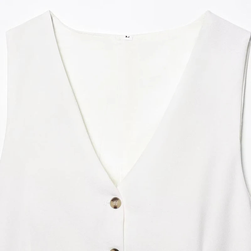 Chaleco blanco corto