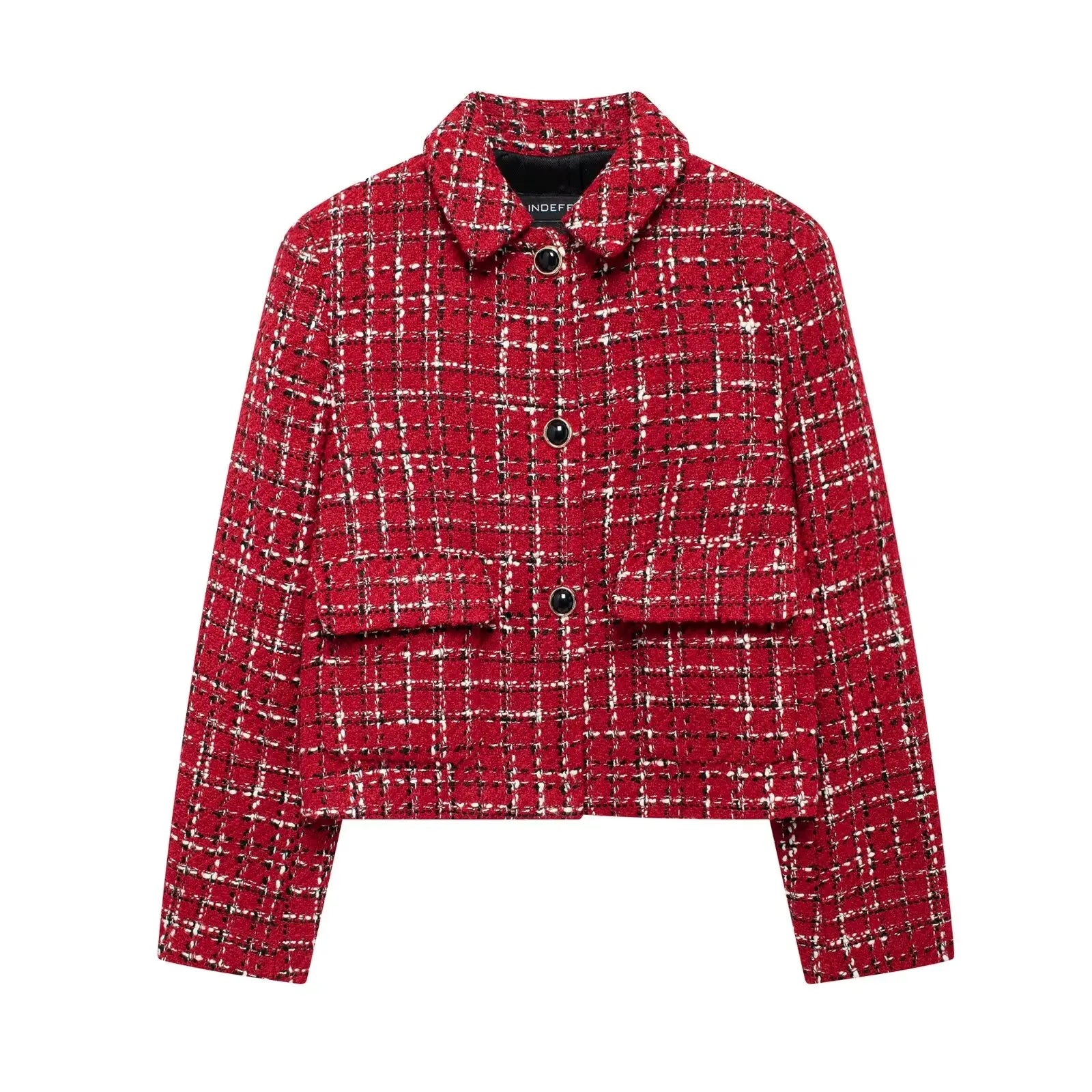 Conjunto rojo de chaqueta y falda