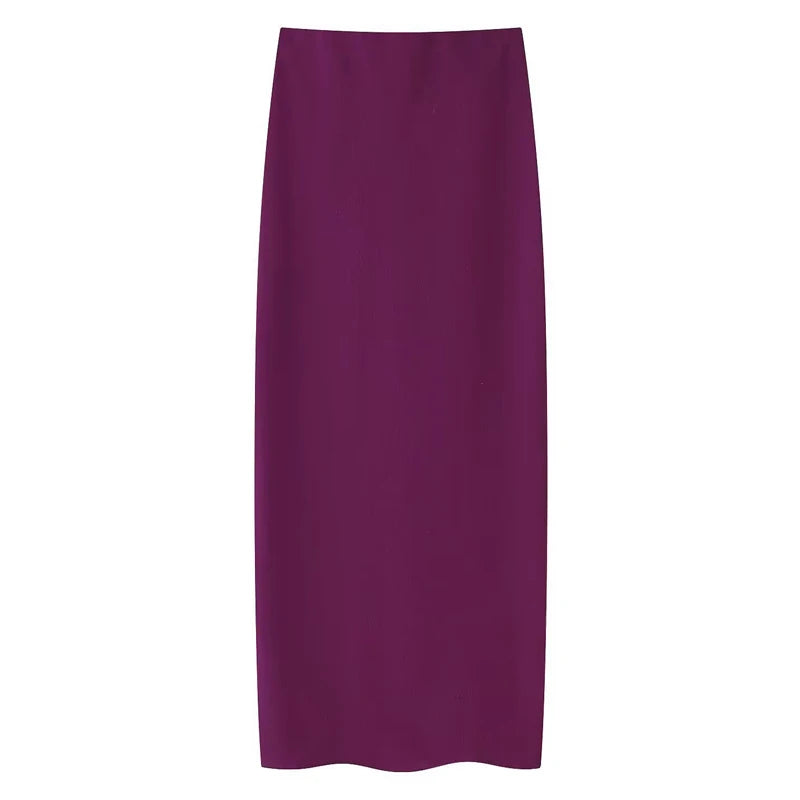 Women's Two Pieces Set Sexy Backless Halter Top Summer Set Woman Slit High Waist Skirt Set Elegant Women 2 Piece Set 2025