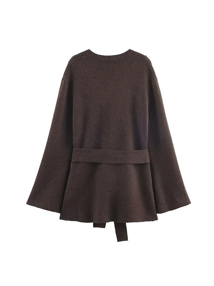 Brown cardigan sweater