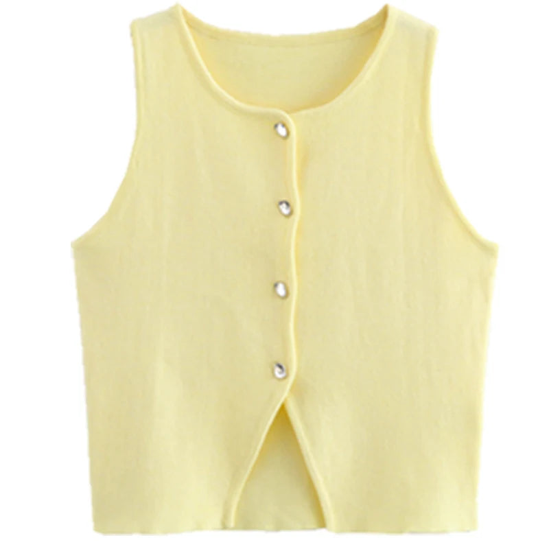 Chaleco de punto corto