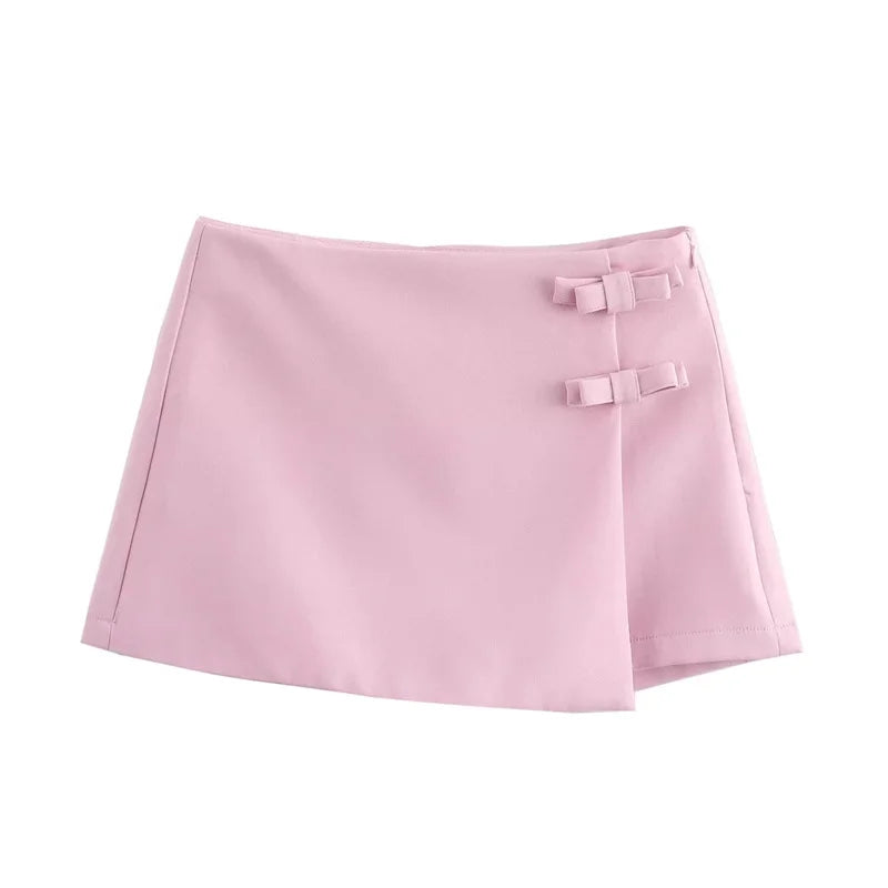 Falda short mini con lazo