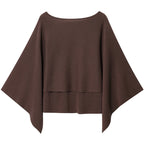 Capa de punto marrón poncho