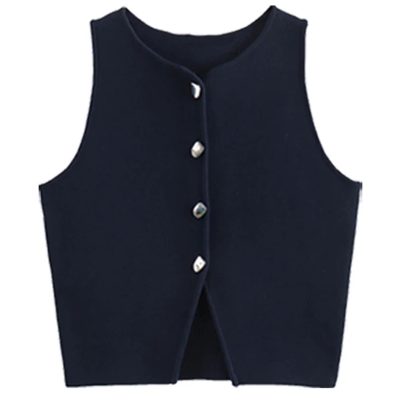 Chaleco de punto corto