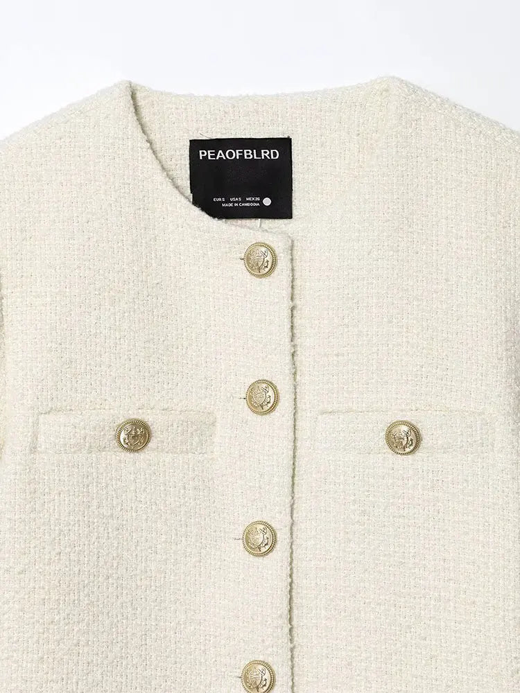 Chaqueta Elegante Bolsillo Decoración